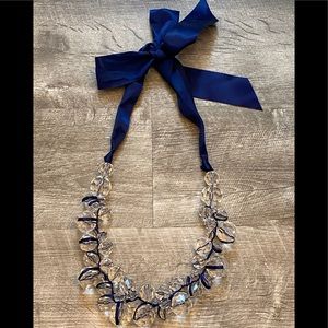 Ann Taylor Loft Bubble Necklace w/Silk Ribbon